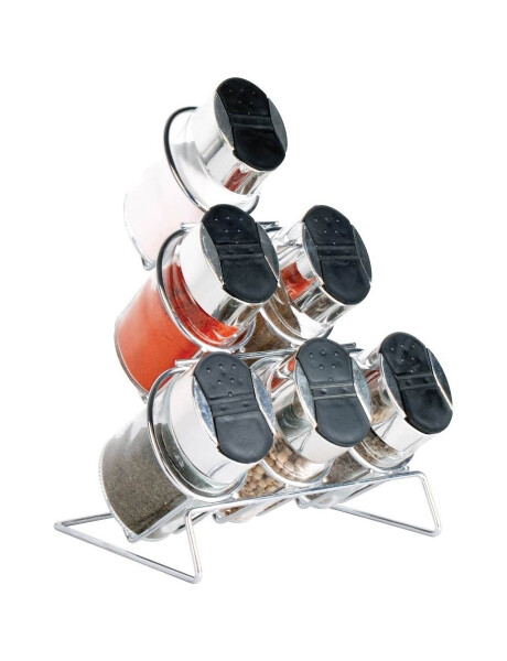 SET 6PCS ESPECIEROS C/SOPORTE 110ML 15x15x23CM SET 6PCS ESPECIEROS C/SOPORTE 110ML 15x15x23CM
