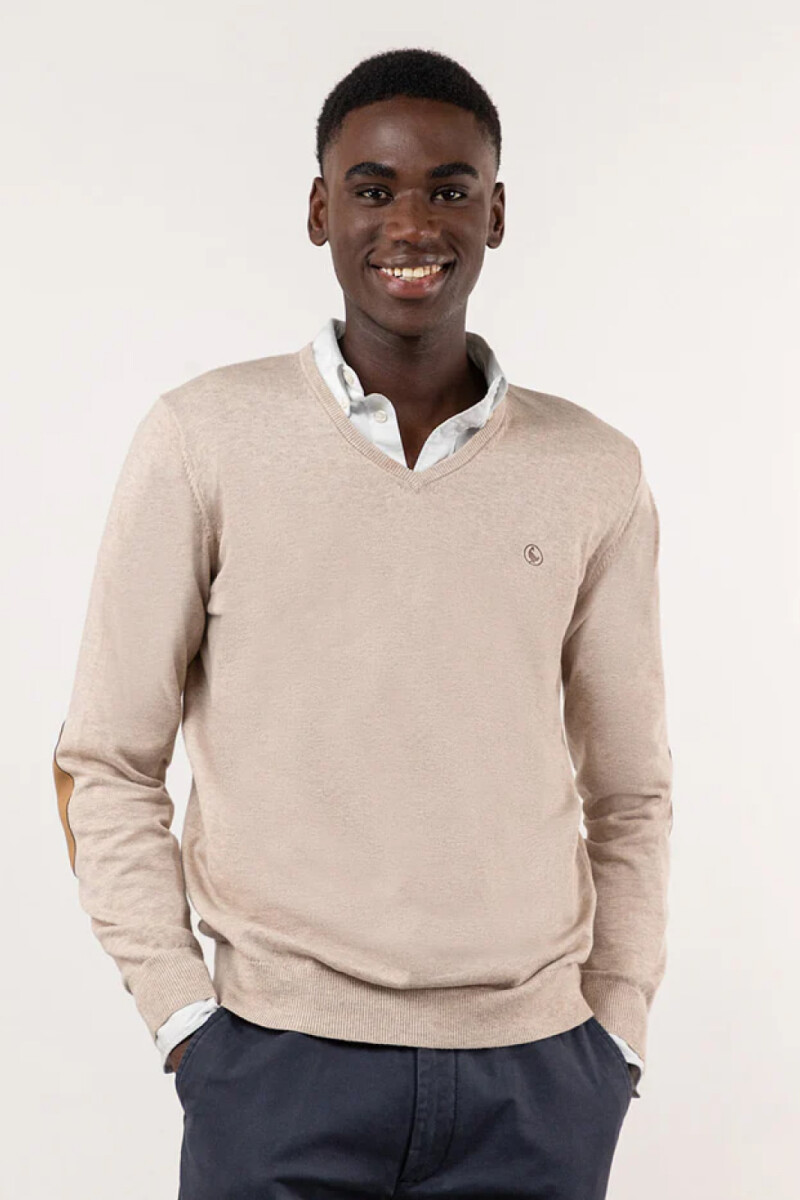 Jersey Cuello Pico Camel