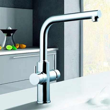 Griferia De Mesada Cocina Monocomando Cromo Clever 2 Salidas Combinadas Para Filtro 000