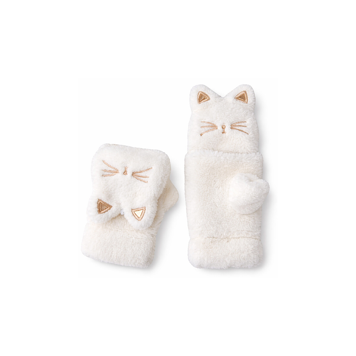 Mitones guantes peluche Gatito - Blanco 
