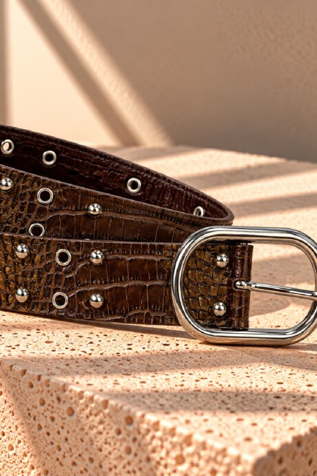 Cinto Snake Croco Chocolate