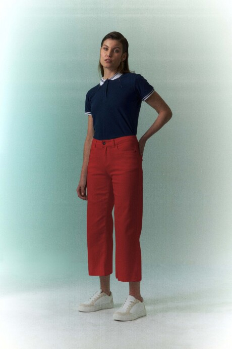 Jean cropped Alanis rojo
