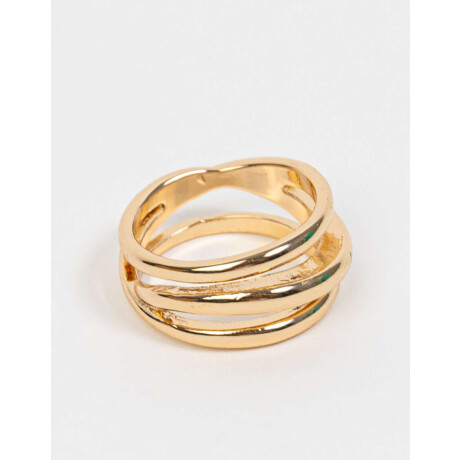 Anillo Mediano De Metal Dorado