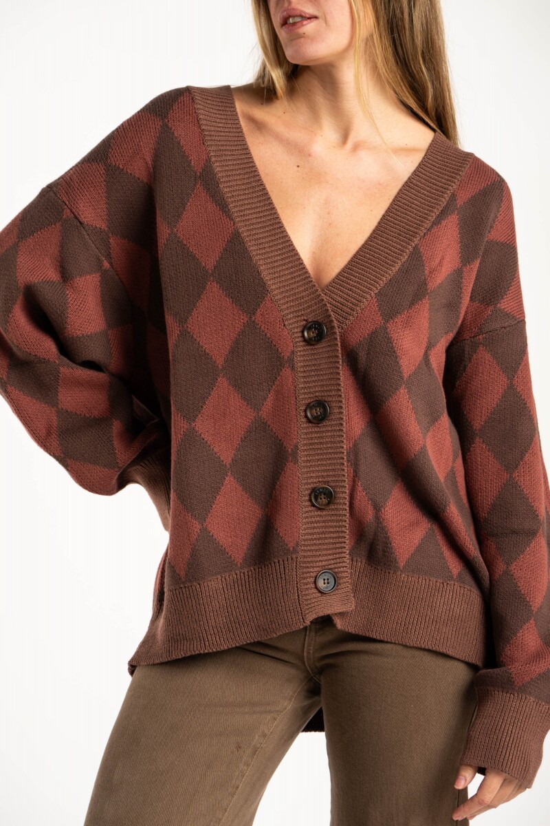 Cardigan Rombos Chocolate