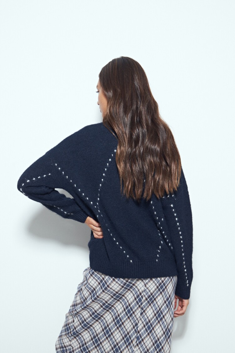 SWEATER CREW Azul Marino
