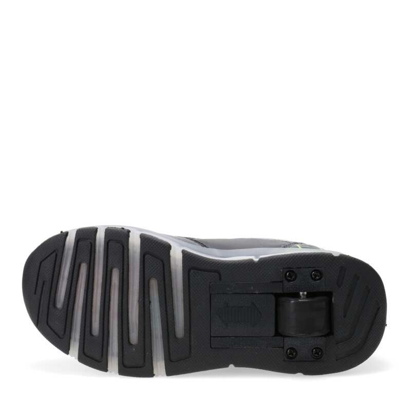 Championes Infantiles Footy Roller con Luz Led y Velcro Negro - Amarillo Lima