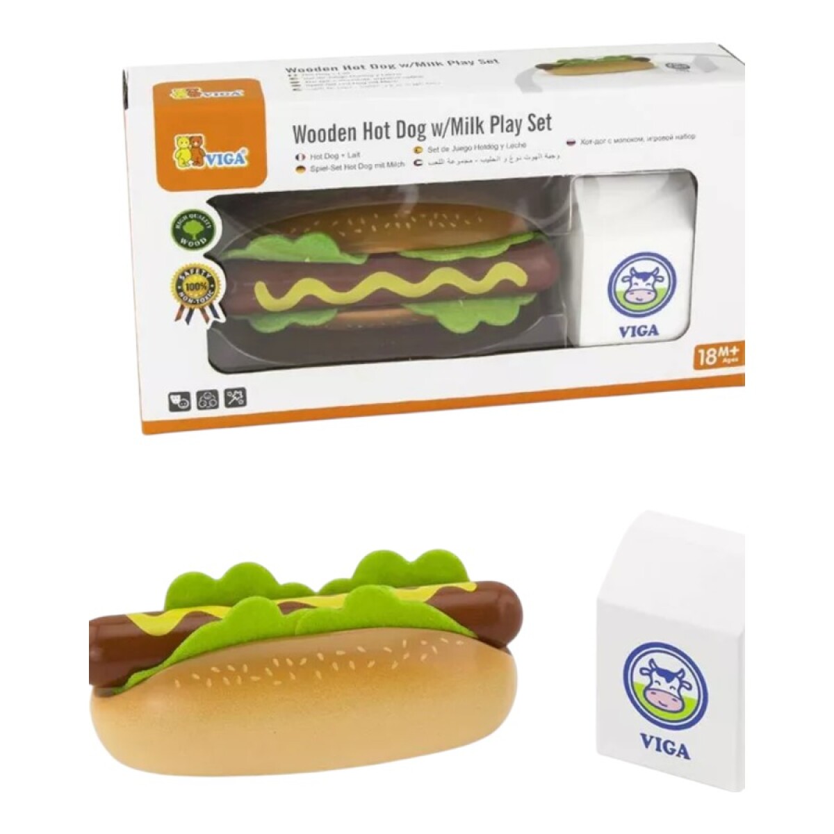 Set Comida Hot Dog y Leche Viga 