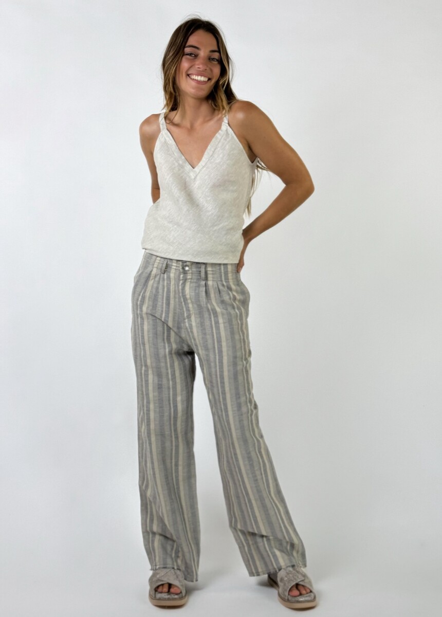 PANTALON MANHATTAN RAYADO - AZUL 