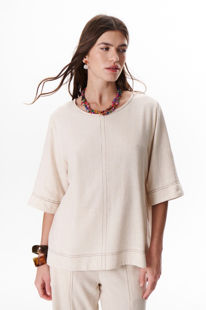 BLUSA LINO EVA BEIGE