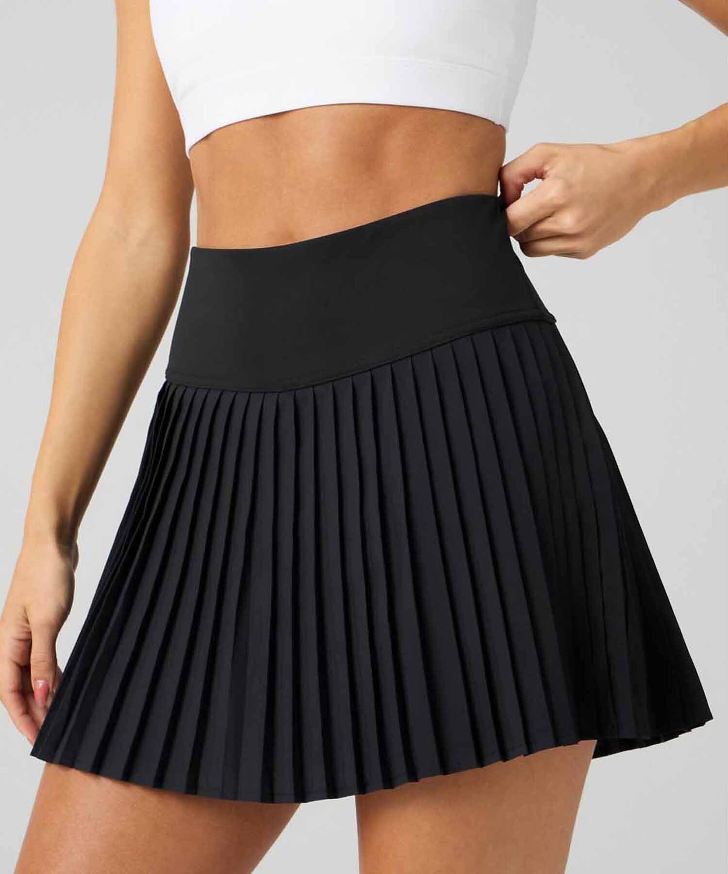 Falda Con Malla Hot Shot Pleated Skirt Classic Mini Mujer Black
