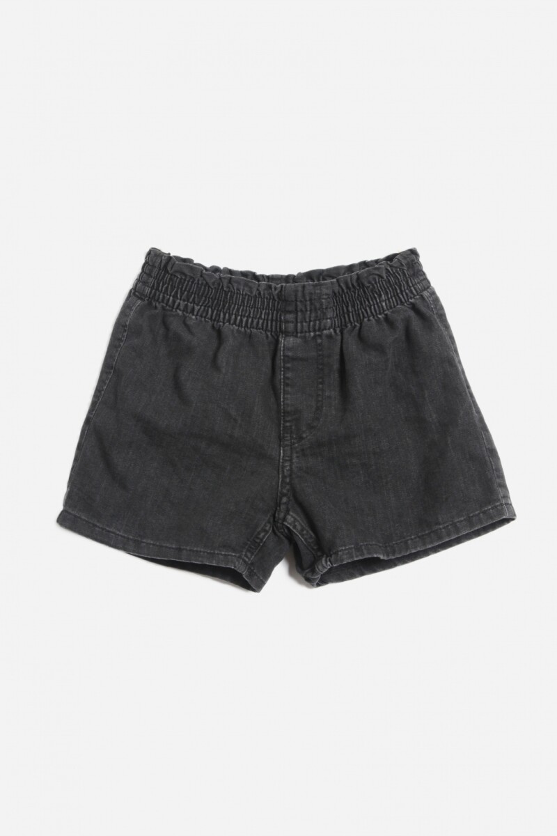 Short en lyocell con cintura elástica - Negro 