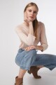 Sweater con calado rosa