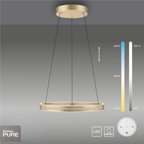Colgante led anillo motorizado 44w 70cm a control remoto con varias funciones, Dorado. Colgante led anillo motorizado 44w 70cm a control remoto con varias funciones, Dorado.