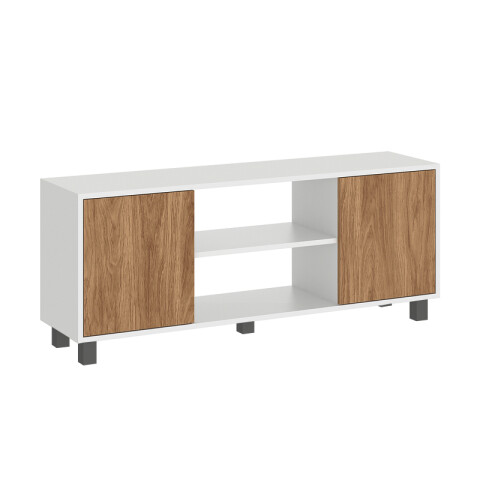 Mueble Rack de Tv Hasta 50" Manhattan de Piso con 2 Puertas y Estantes 120 cm de Ancho - Manchester / Blanco Mueble Rack de Tv Hasta 50" Manhattan de Piso con 2 Puertas y Estantes 120 cm de Ancho - Manchester / Blanco