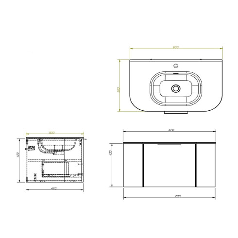 MUEBLE DUDER EN MDF COLOR MADERA OSCURA - 80x50x42cm GAMAS DE MARRON