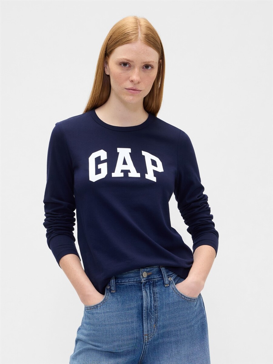 Remera Logo Gap Mujer - Navy Uniform 