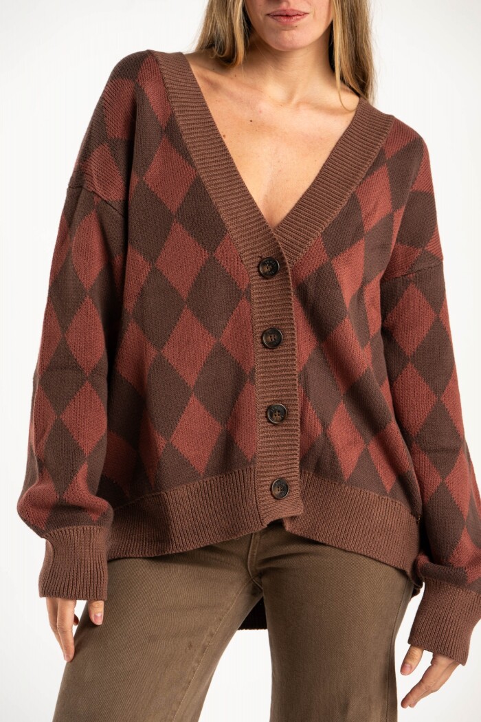Cardigan Rombos Chocolate