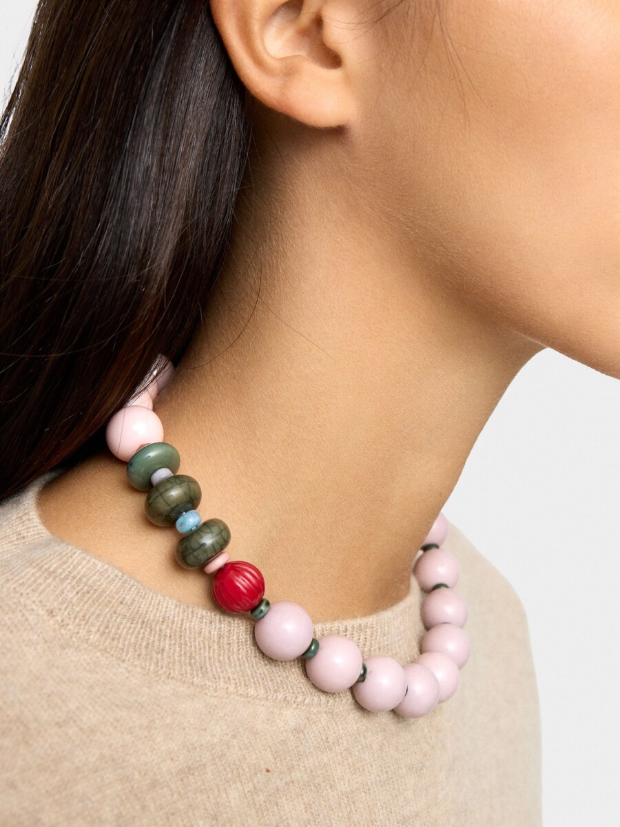 Collar Corto De Cuentas Multicolor multicolor