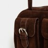 Bolso Indie en cuero gamuza Chocolate