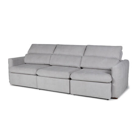 Sofá Dublin (Rebatible) - Microfibra - 3 cuerpos TC1009 (Plata)