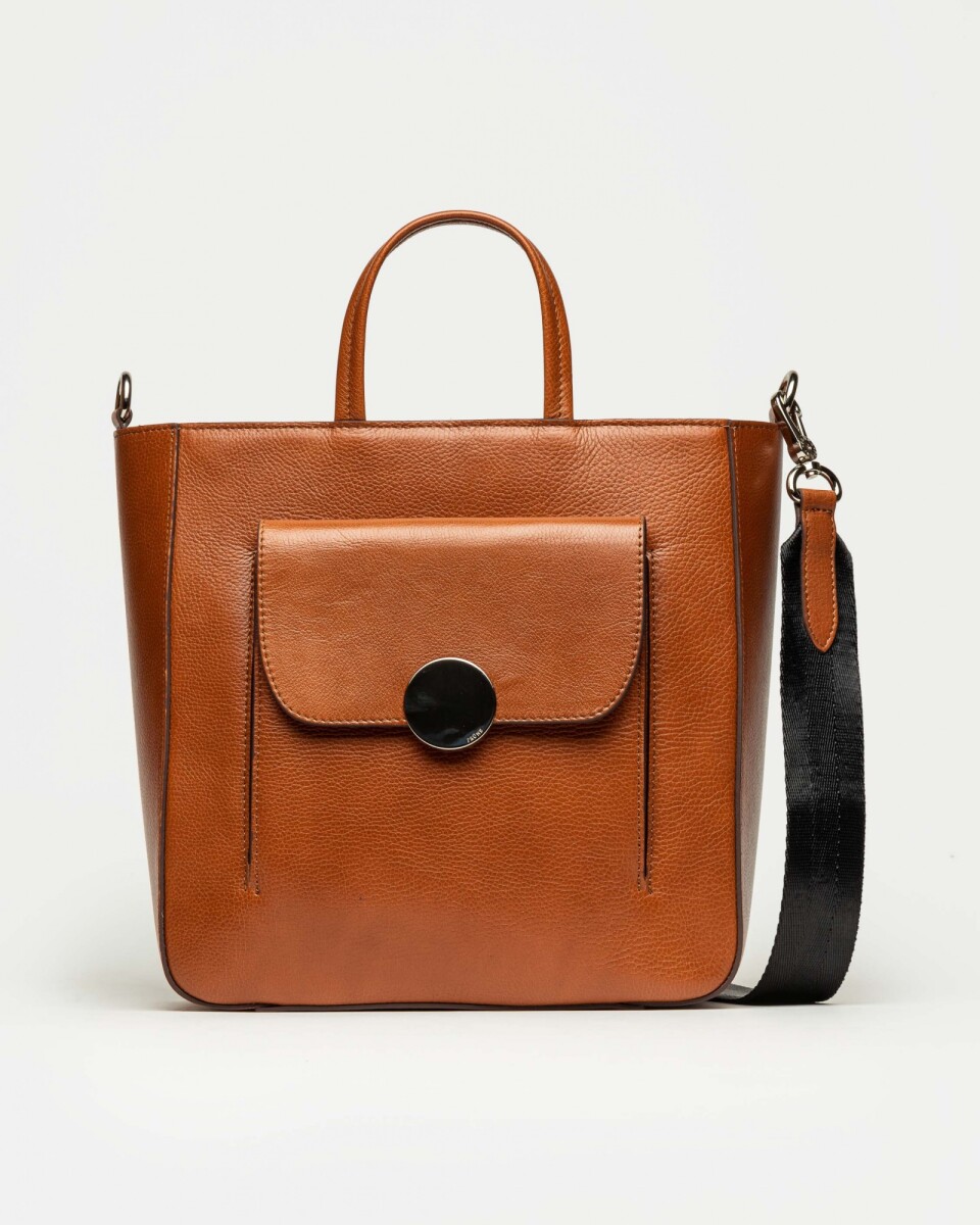 Shopper The Circle En Cuero Graneado Tumbled Shine - Cuoio 