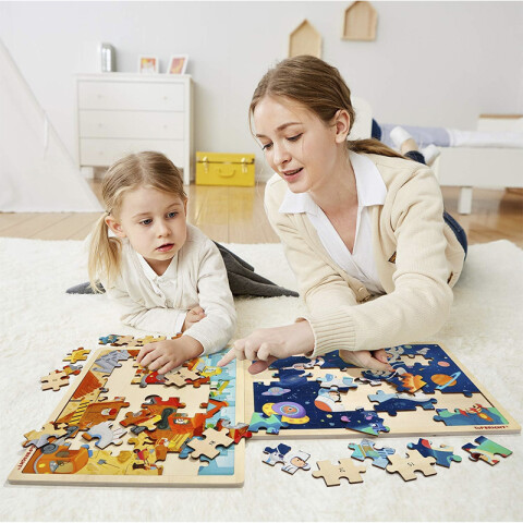 Puzzle 48 Piezas Construcción de Madera 40 cm U