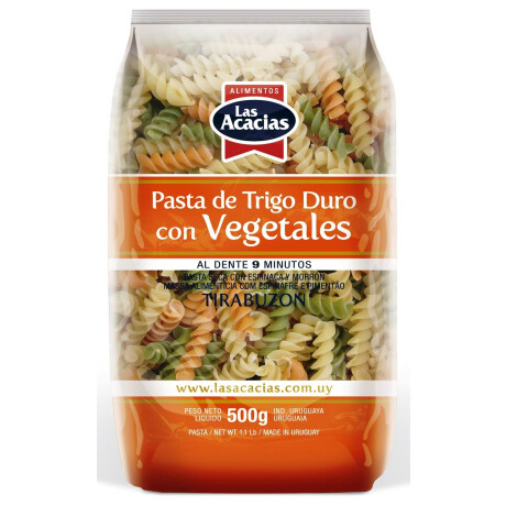 FIDEO LAS ACACIAS VEGETALES 400G TIRABUZON FIDEO LAS ACACIAS VEGETALES 400G TIRABUZON