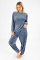 Pijama leopard fleece Azul