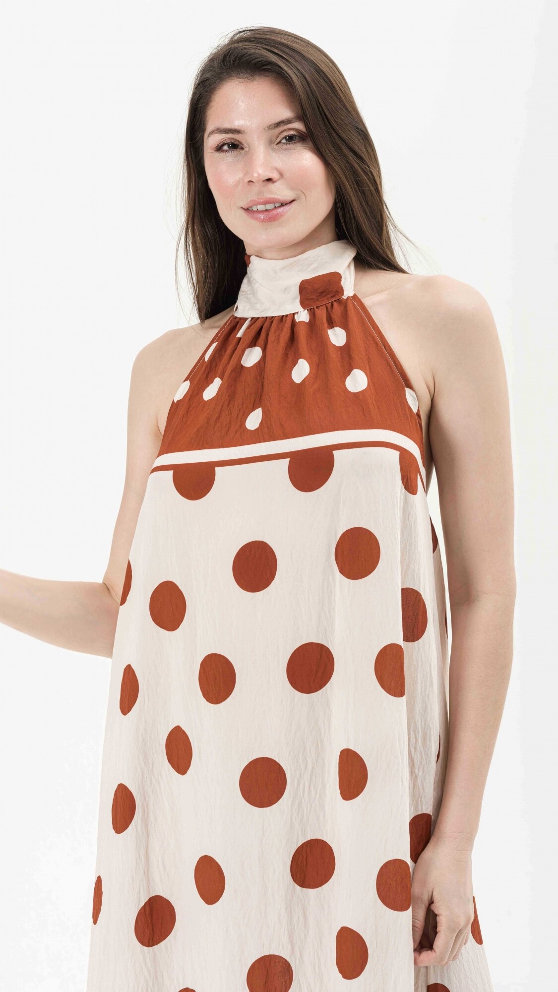 VESTIDO LUNI ESTAMPADO TERRACOTA-BLANCO