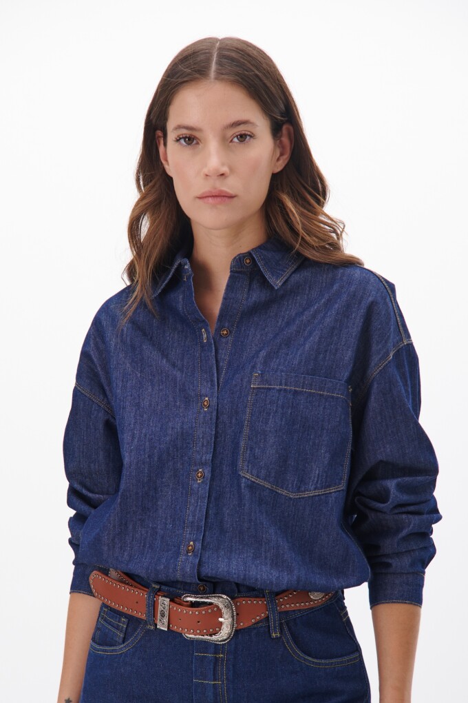 CAMISA JEAN AZUL OSC