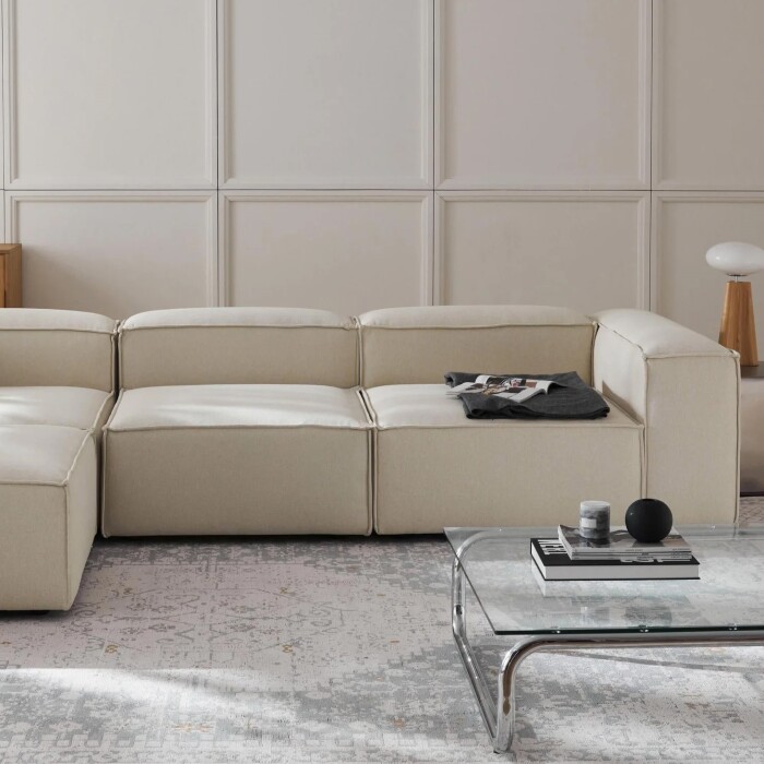 Sillón Nicole Esquinero Doble Izquierdo Beige