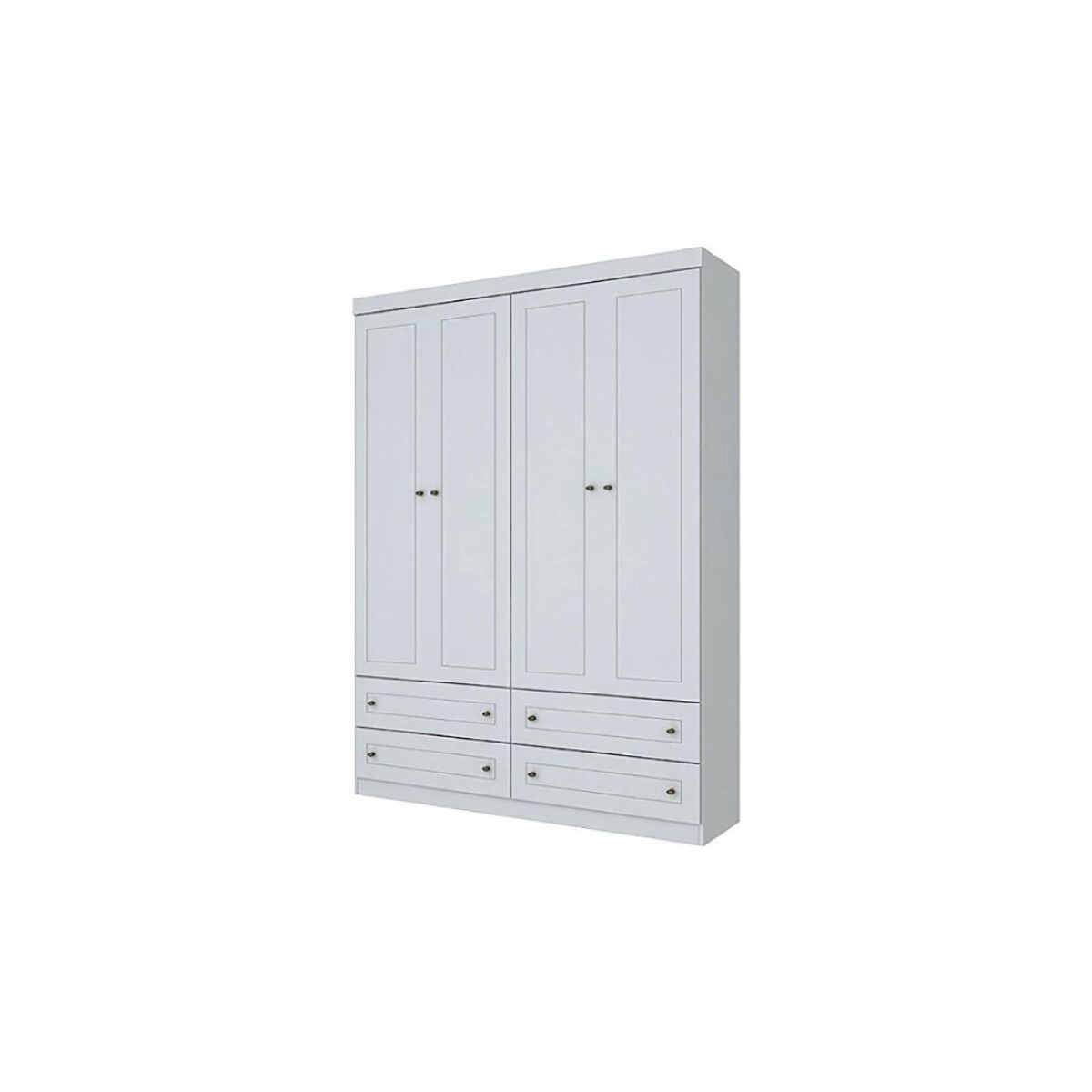 PLACARD ROPERO - 4 PUERTAS MDF-Y-MDP BLANCO AMERICANO 