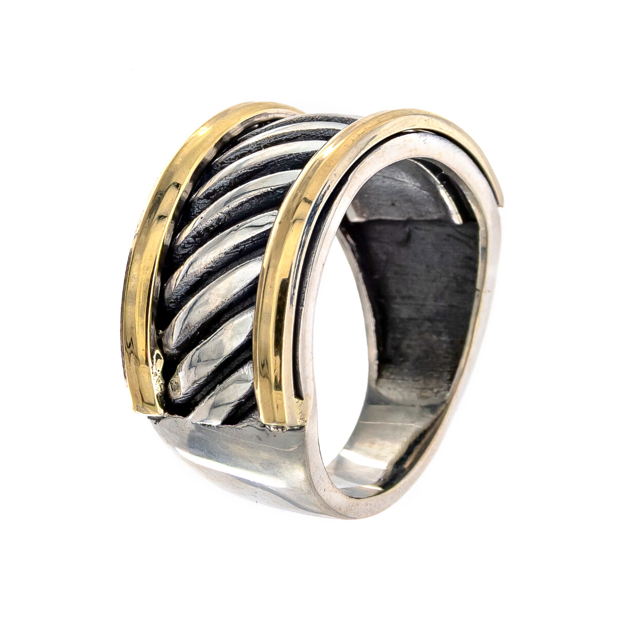 Anillo de plata 925 y double en oro 18 ktes. 