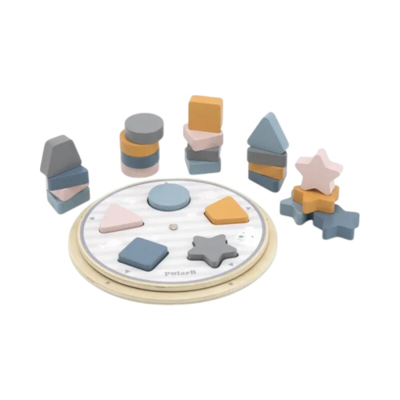 Encastre Redondo de Formas y Colores en Madera Polar B Encastre Redondo de Formas y Colores en Madera Polar B