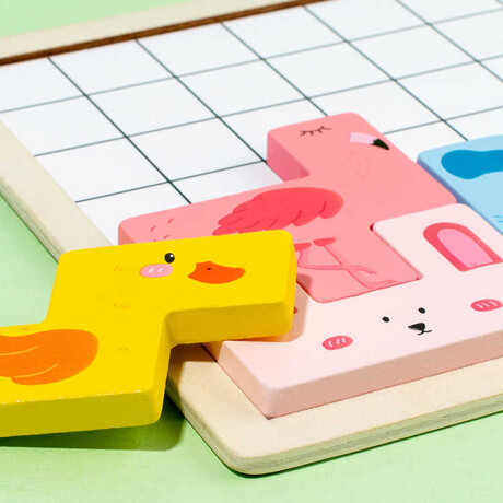 Puzzle didáctico tetris de Animales Sc