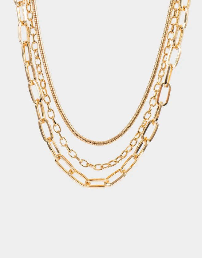 Collares Cortos De metal Set De Collares Cortos De Metal - Dorado