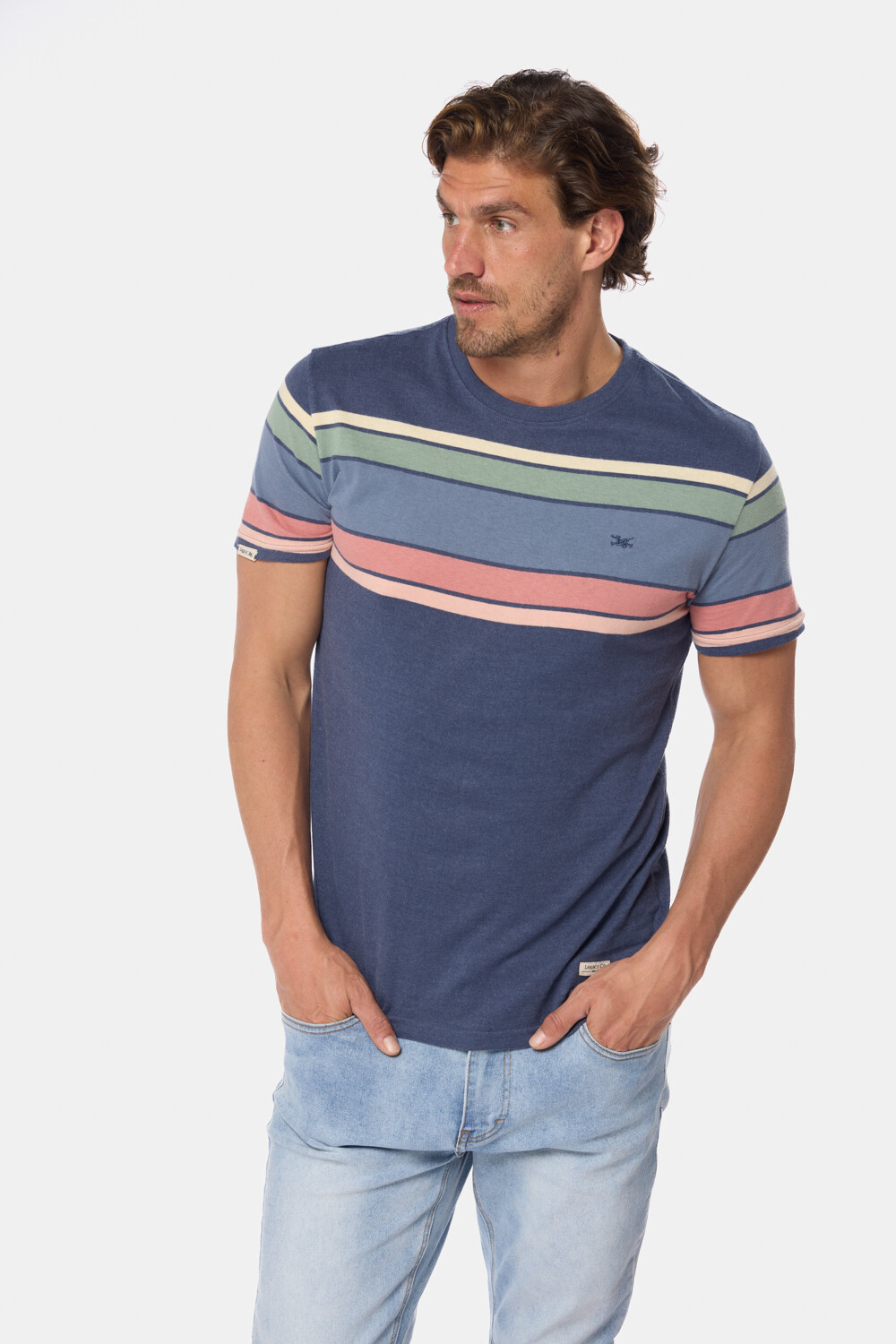 REMERA RAYADA Azul