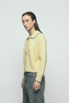 Cardigan con detalle de pespuntes crudo