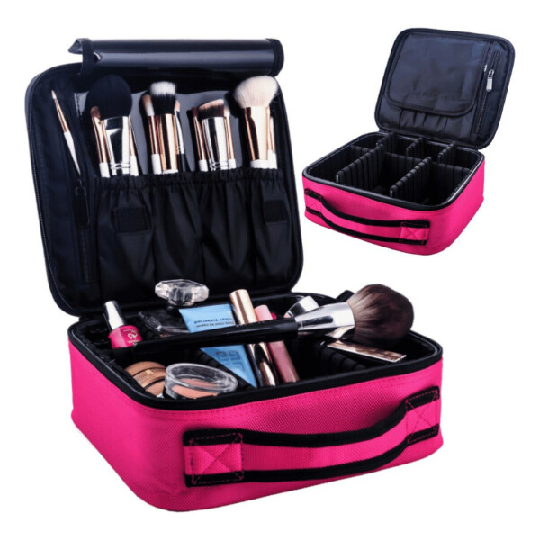 Maleta De Maquillaje Valija Organizadora Maletín Cosmetico Variante Color Rosa