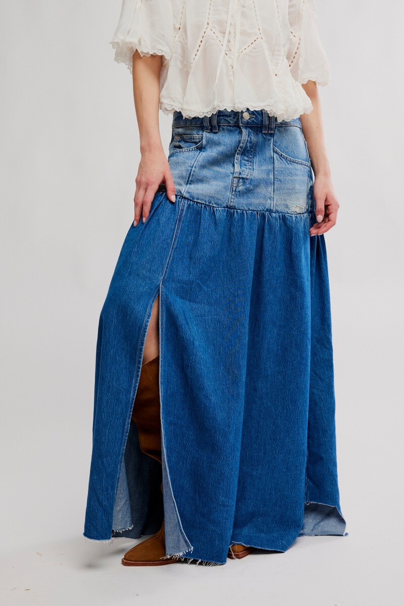 FALDA MAXI DENIM GOOD COMPAN Azul
