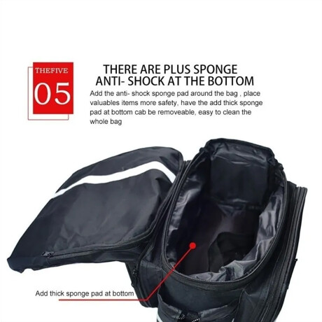 Bolso Con Alforjas Para Parrilla Bicicleta 2 En 1 Bolso Mano Negro