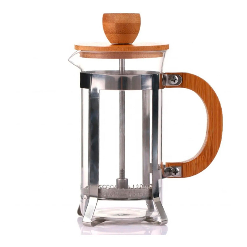 Cafetera francesa de vidrio y madera 800 ml MADERA