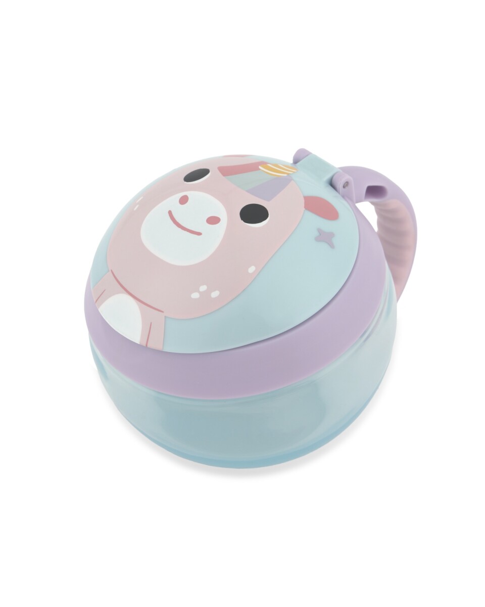 Tupper de snacks, diseño unicornio 