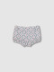 Pantalon Corto Con Estampado De Ramitas Blanco
