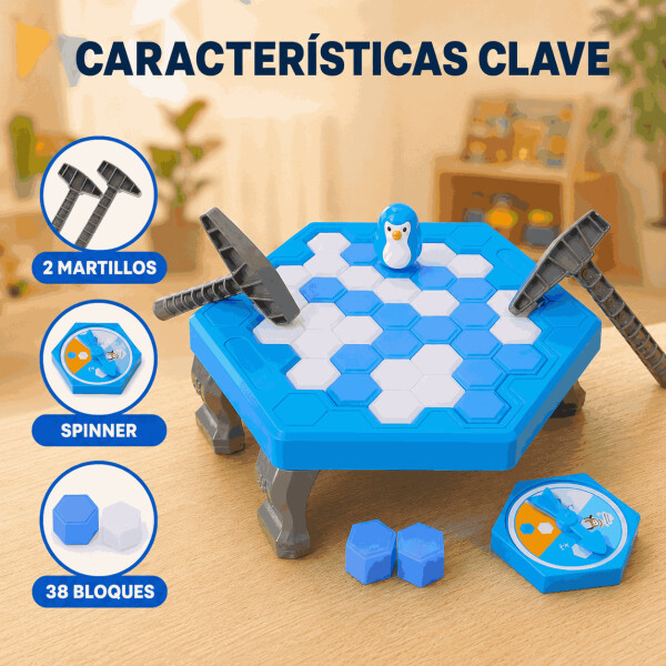 Juego No Caiga el Pingüino 47 Piezas con 2 Martillos AZUL