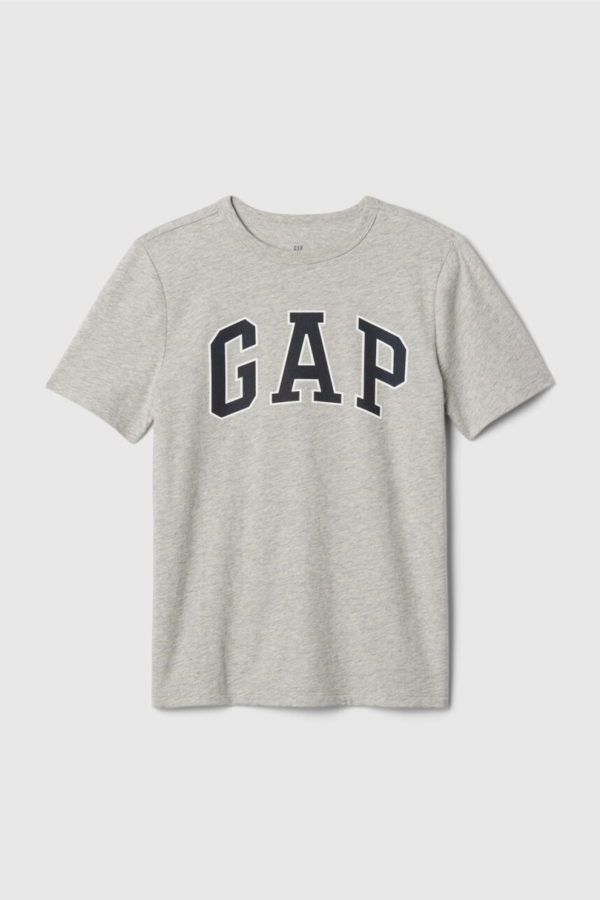 Remera Logo Gap Niño Light Heather Grey B08