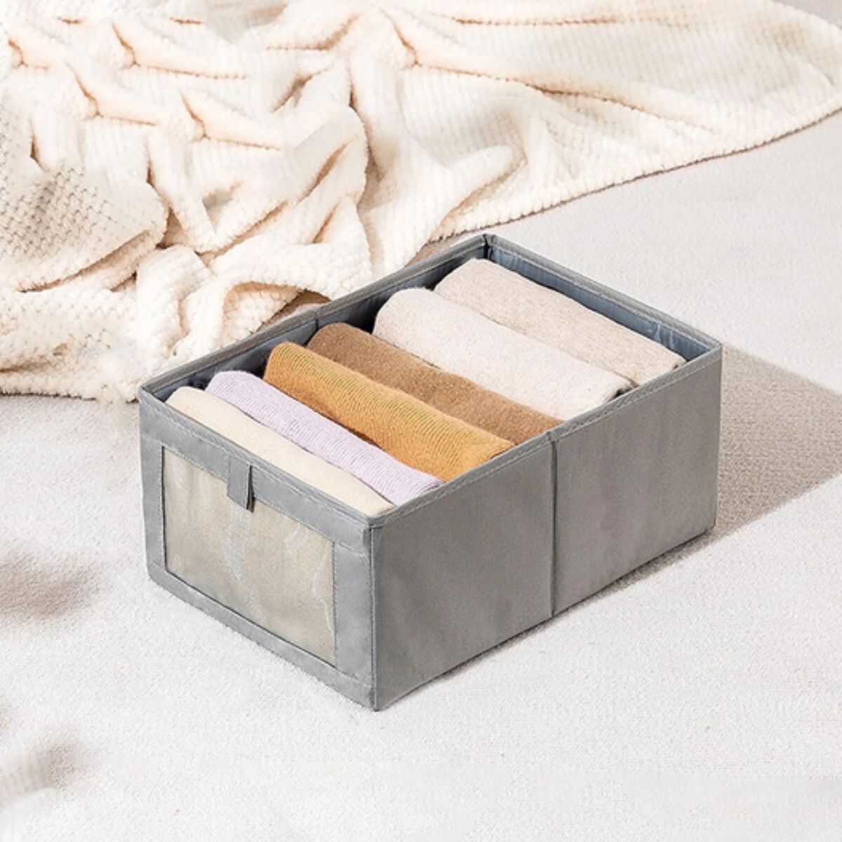 Caja de almacenamiento de tela plegable 