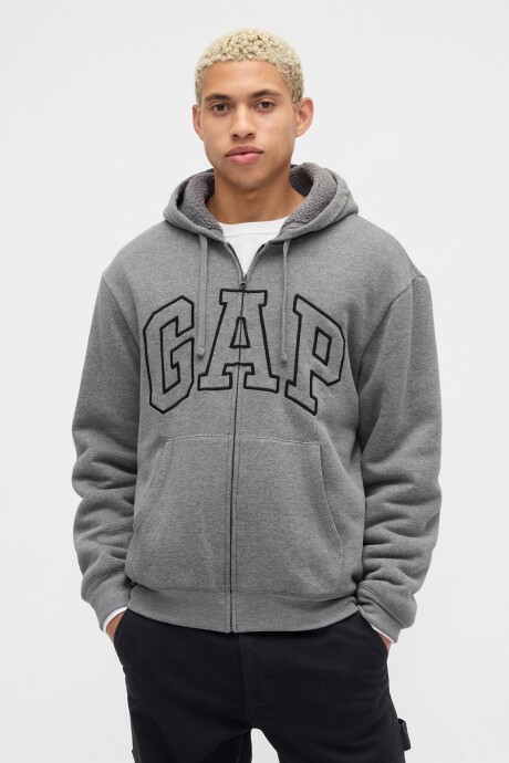 Canguro Con Corderito Logo Gap Hombre Heather Grey