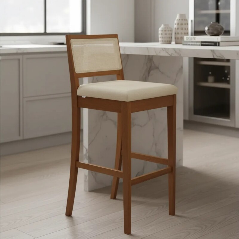 BANCO ALTO PARA BARRA - ESTERILLA - TAPIZADO TELA BEIGE BANCO ALTO PARA BARRA - ESTERILLA - TAPIZADO TELA BEIGE