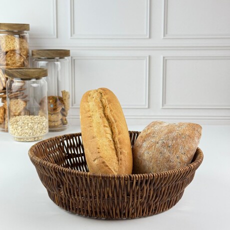 Canasta De Rattan Sintético Circular Alto 7cm x Ø 25cm Canasta De Rattan Sintético Circular Alto 7cm x Ø 25cm